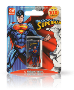 Superman 9v 6LR61 Alkaline Batteries Single Pack