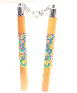 Nunchaku Chain 12inches Wood Dragon