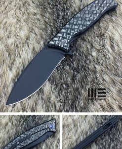 We Knife 712E Black/White Ti Handle Black Stonewash Blade Bohler M390 Blade Knife