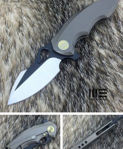 We Knife 605K Bronze Handle, Satin Grind/Black Surface Blade CPM-S35VN Knife