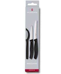 Victorinox Swiss Classic Paring Knife Set w/Peeler 3 Piece - Black Knives V6.7113.31