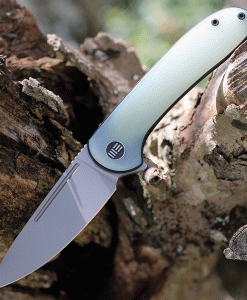 WE-SAAKSHI NATURAL G10 HANDLE BLK TITANIUM LINER STONEWASH 20CV BLADE LINERLOCK