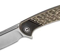 CIVIVI C2104A BLK POLISHED BRASS HANDLE GRAY S/S LINER SATIN FINISH D2