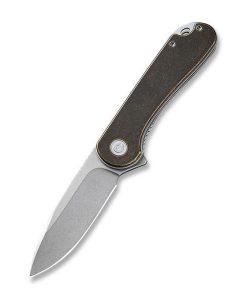 CIVIVI C907G BLK STONEWASHED BRASS HANDLE GRAY S/S LINER STONEWASHED D2