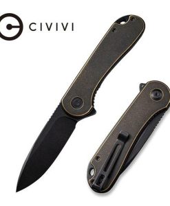 CIVIVI C907H BLK STONEWASHED BRASS HANDLE BLK S/S LINER BLK STONEWASHED D2