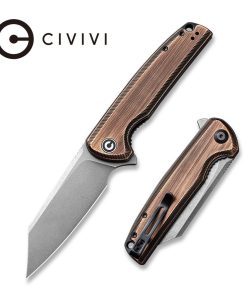 CIVIVI C909D BRIGAND BLK HAND RUBBED COPPER HANDLE,BLK S/S LINER ,GRAY STONEWASHED 154CM
