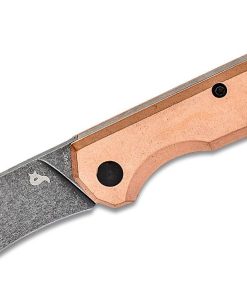 FOX BF-748 CR BLK FOX CIOL FOLDING KNIFE 440C TITANIUM STONEWASHED BLADE STONEWASHED COPPER HANDLE