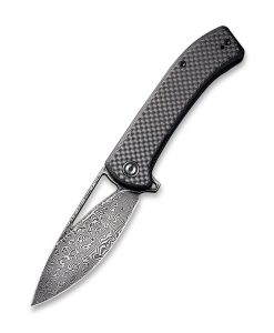 CIVIVI C2024DS-1 TWILL CARBON FIBER OVERLAY ON BLK G10 HANDLE BLK S/S LINER BLK HAND RUBBED BLADE-RI