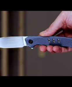 WE20015-2 WE SEER-BLUE TITANIUM HANDLE ,HAND RUBBED,SILVER 20CV BLADE FRAME LOCK LIMITED EDITION