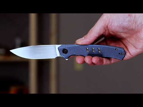 WE20015-2 WE SEER-BLUE TITANIUM HANDLE ,HAND RUBBED,SILVER 20CV BLADE FRAME LOCK LIMITED EDITION