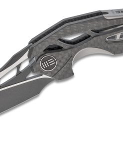 WE 906CF-D combo GRAY TI HANDLE WITH CARBON FIBER INLAY BLK STONEWASH BOHLER M390 BLADE SATIN-FREE