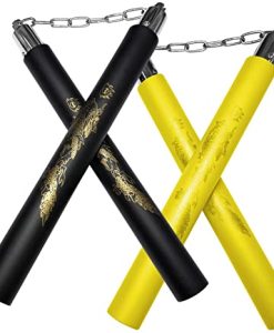 MA-C111 NUNCHUCK ROUND BLK W YELLOWRING