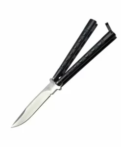 7127P BUTTERFLY KNIFE PLAIN BLADE BLACK HANDLE