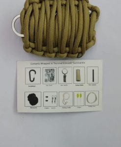 Paracord Grenade with Survival Kit and Carabiner