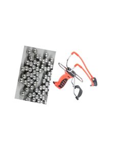 MAN KUNG SLINGSHOT ORANGE HANDLE/ORANGE RUBBER-MK-SL06/O WITH AMMO COMBO