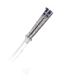 BUTTERFLY KNIFE SILVER HANDLE-7022