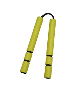 STRING FOAM CHAKU YELLOW W/BLACK GRIP 12"  - E129
