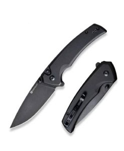 SENCUT SERENE BLK ALUMINIUM HANDLE BLK STONEWASH D2 BLADE - S1022B-1