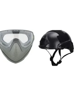 6MM PROSHOP PILOT MASK GREY WITH FAST JUMP HELMET COMBO