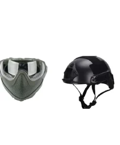 6MM PROSHOP PILOT MASK OLIVE WITH FASTJUMP HELMET COMBO