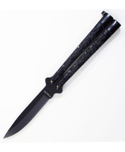 7023 BUTTERFLY KNIFE BLACK HANDLE