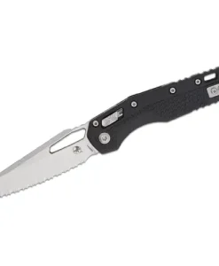 Microtech MSI® S/E Tri-Grip Injection Molded Black Stonewash Full Serrated - 210T-12PMBK