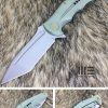 WE 608B Green Handle Tanto Stonewash