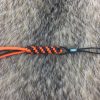 WE A-01C orange /BLK tied paracord lanyard+ round TI bead blue