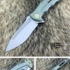 WE 608M Green Handle Drop Point Stonewash Blade S35VN Blade
