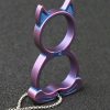 We A-07B Purple TI Material Collectible Knuckle With S/S Bead Chain
