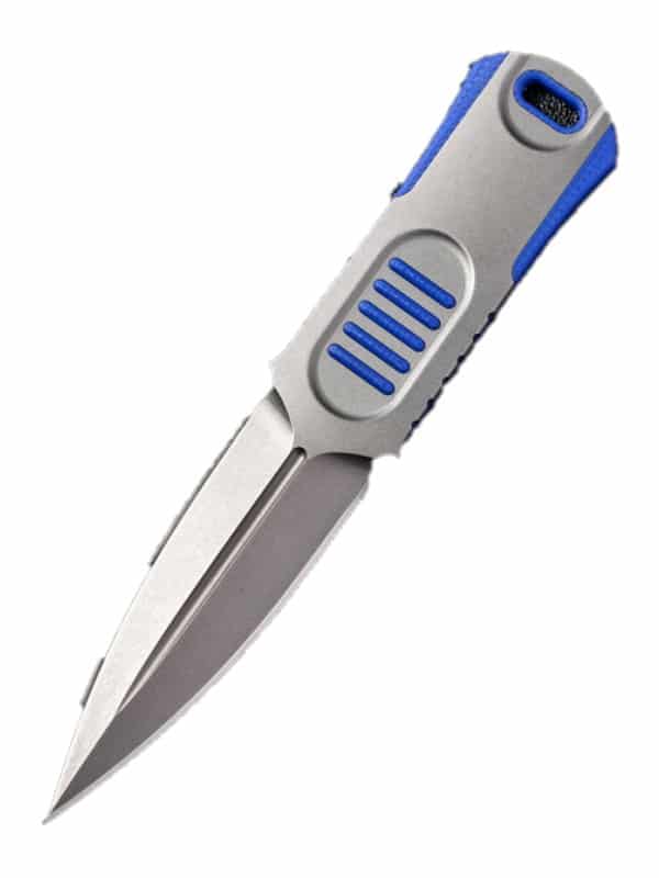 2017c.jpg We Knife 2017C OSS Dagger Fixed Blade with Blue G10 Inlay
