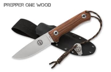 2055-PREPPER-ONE-WOOD-OUTDOOR.jpg POHL FORCE Prepper One, Outdoor Survival Knife, Tactical Fixed Blade, Niolox Steel Knife, Santos Wood Handle Knife, POHL FORCE 2055, Camping Knife