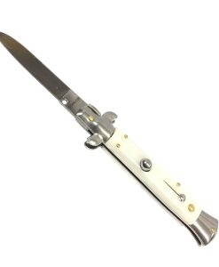 Side Open Spring Flick Knife 6053 White