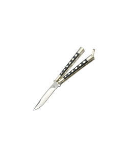 Butterfly Knife Silver/Black Handle - 7126P