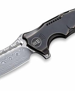 We Knife 814DS-2 Chimera Antique Bronze Ti Handle Hakkapella Damasteel Blade