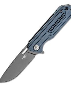 Bestech Circuit D2 Milled Blue Contoured G10 Handle - BG35B-2