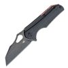 Bestech Operator Black Stonewashed D2 Milled Black G10 Handle - BG36B
