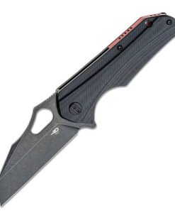 Bestech Operator Black Stonewashed D2 Milled Black G10 Handle - BG36B