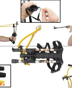 Combat Ready CBR01B Blow Dart Slingshot Combo 2 in 1 Blowgun Slingshot Kit Black