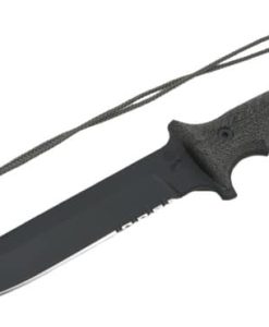 Chris Reeve Green Beret 7” Spear Point Fixed Blade Knife – Partially Serrated Black Micarta | GB7-1001
