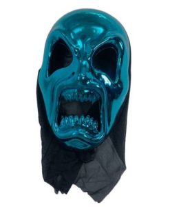 Glossy Blue Screaming Alien Mask