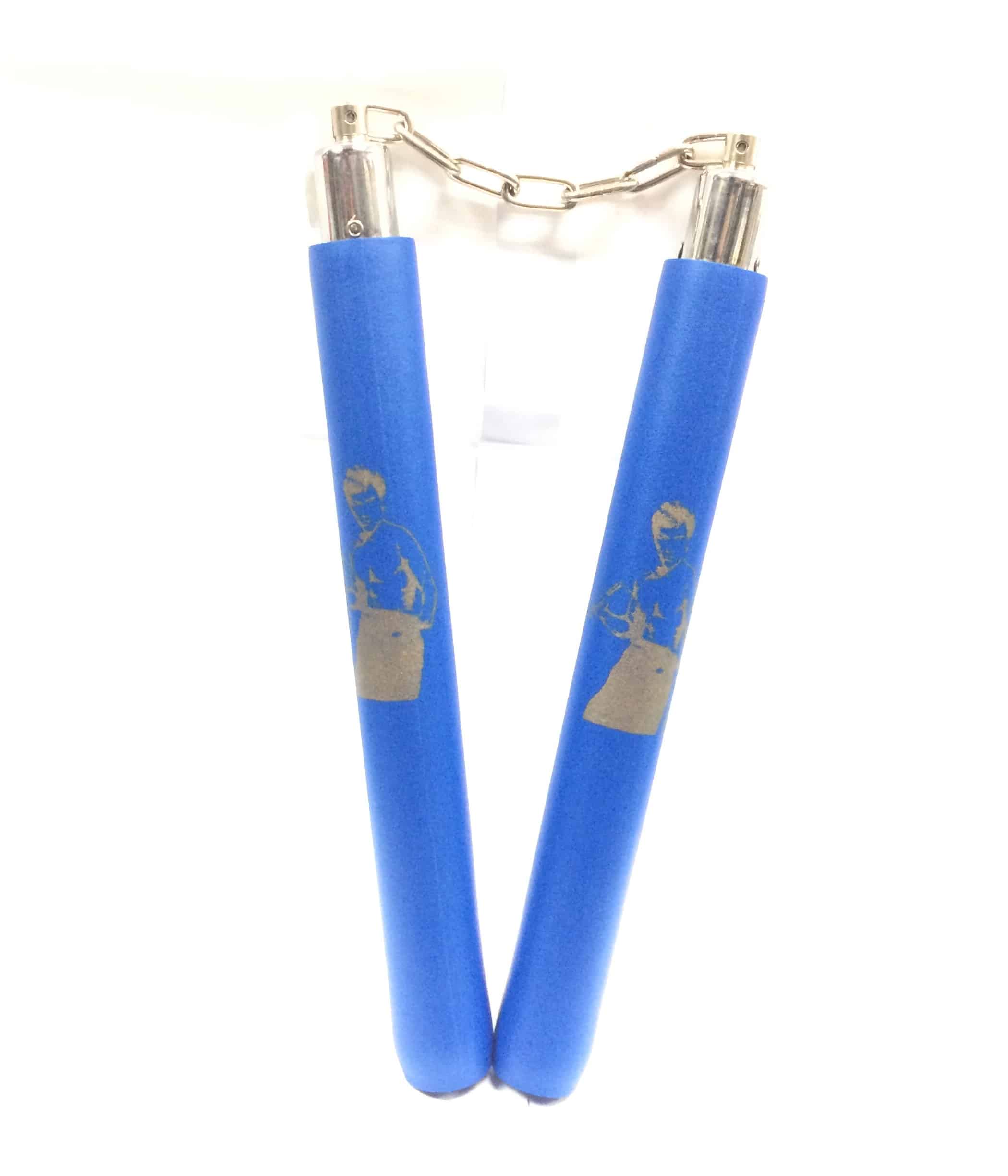 NUN-BLue-FOAM.jpg Foam Nunchaku Chain 12inches Practice Blue