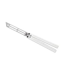 Squid Industries Triton V2 Silver Trainer Butterfly Knife Blunt Edge