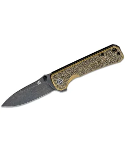 QSP Hawk Brass Handle Black Blade Folding Knife – QS131-L