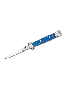 Side Open Spring Knife Blue Handle - 6054