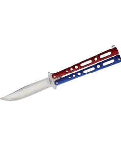 BEAR AND SON RED BLUE BUTTERFLY KNIFE- 117RWBSW