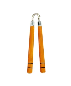 12" WOODEN B.B. CHAKU, NATURAL W/2 BLACK STRIPES - C112