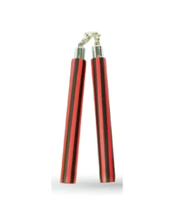 NUNCHAKU RED/BLACK STRIPE FOAM CHAIN 12" - MA-E114