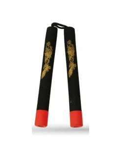 String Foam Chaku Red/Black w/Dragon 12" - E126C