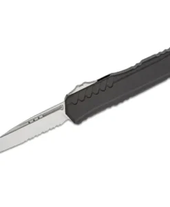 Microtech Cypher® II S/E Stonewash Partial Serrated - 1241-11